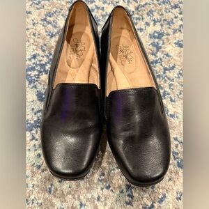 Women's Black Leather Loafers